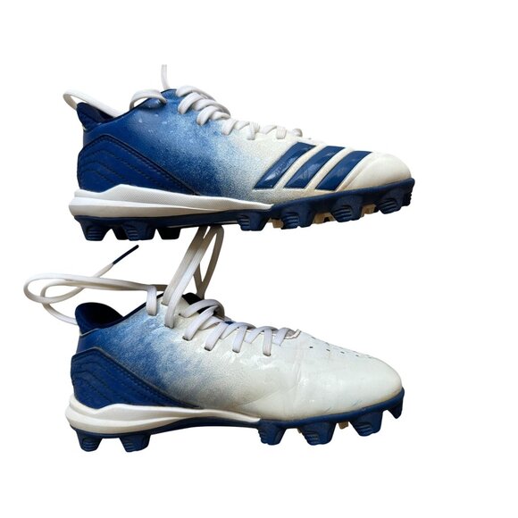 Adidas Icon Blue & White Baseball Cleats Size 1.5 Youth Boys - Picture 1 of 9